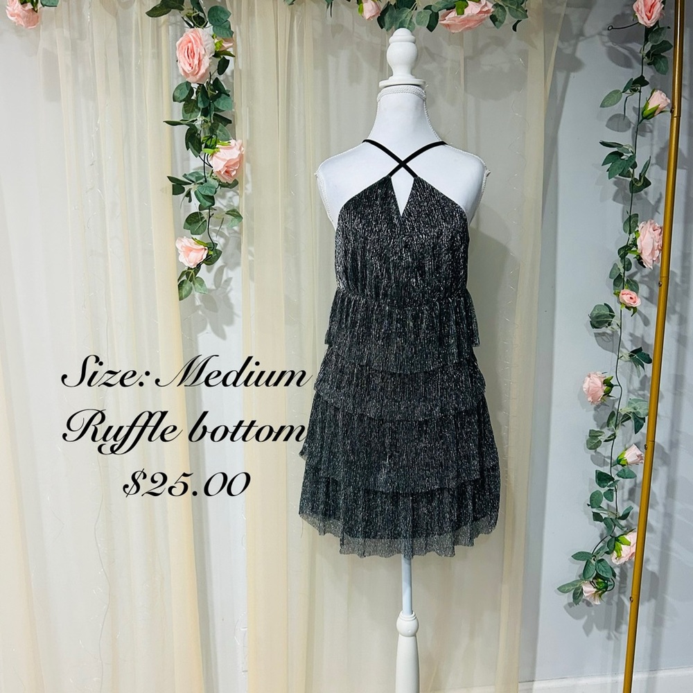 Chic Black Ruffle Mini Dress